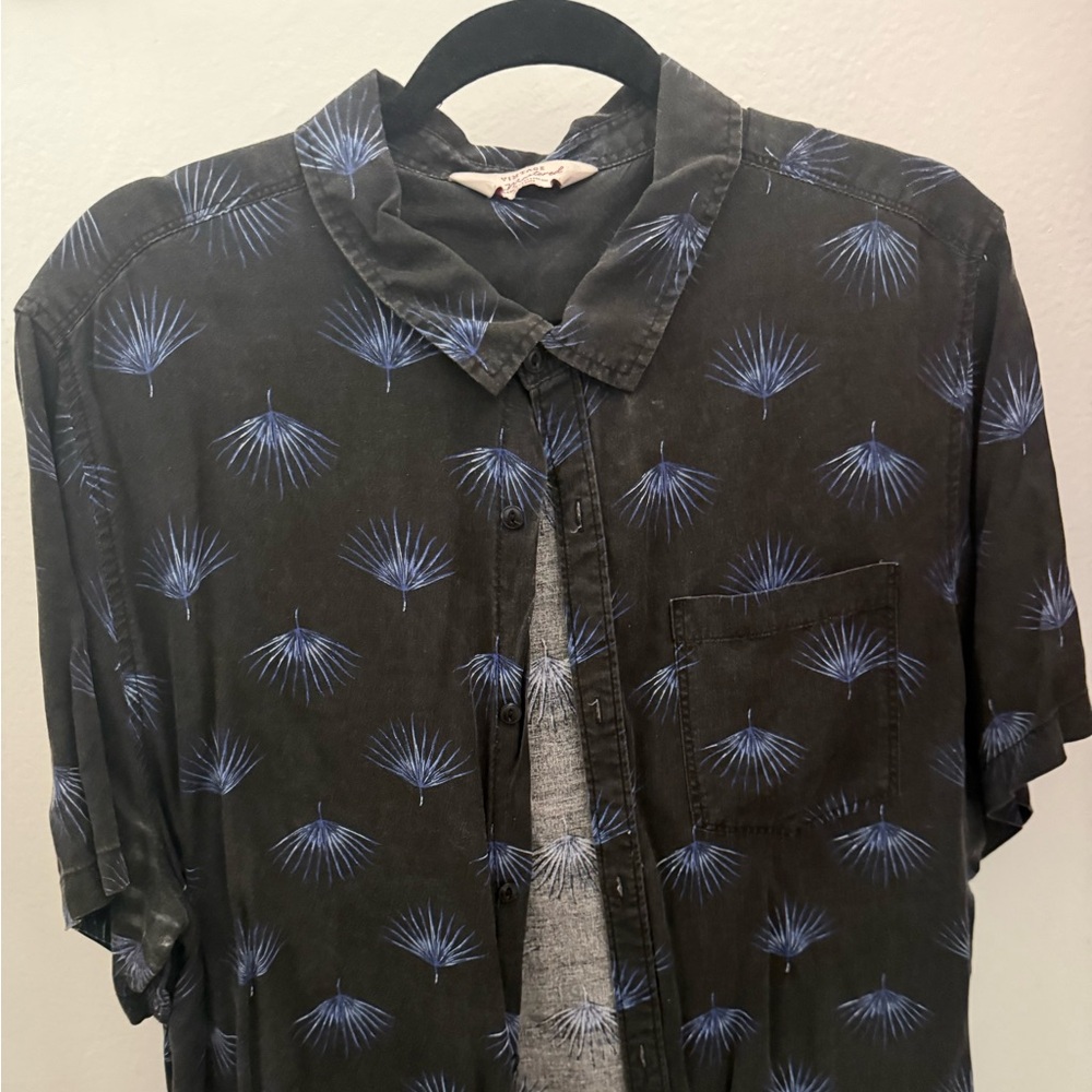 Cotton On re.Mastered Black Shirt with Subtle Blue Highlights